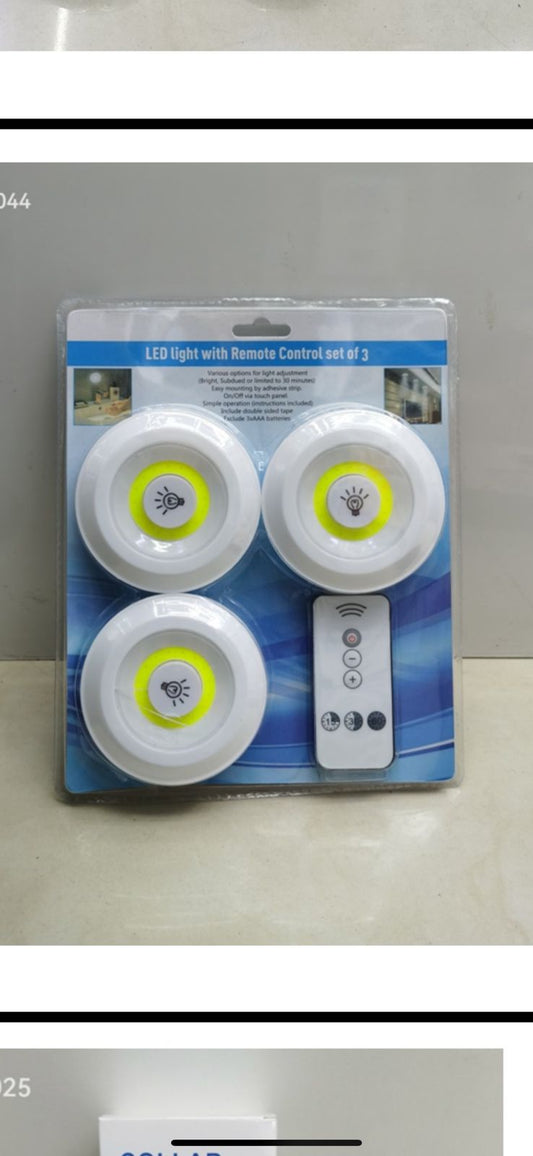 Set De 3 Luces Led Con Control Remoto