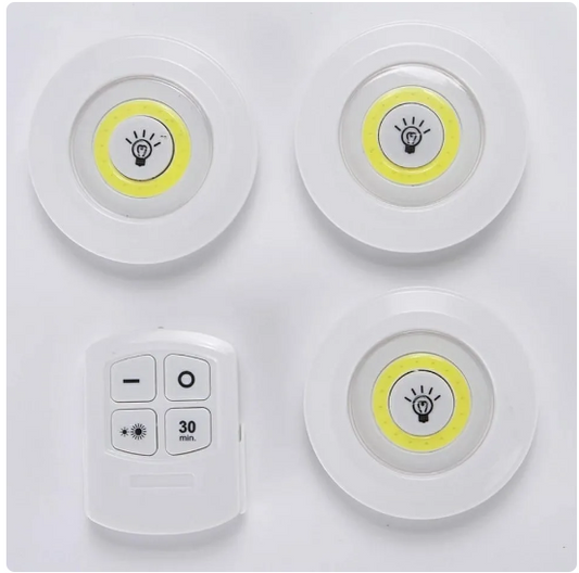 Set De 3 Luces Led Con Control Remoto