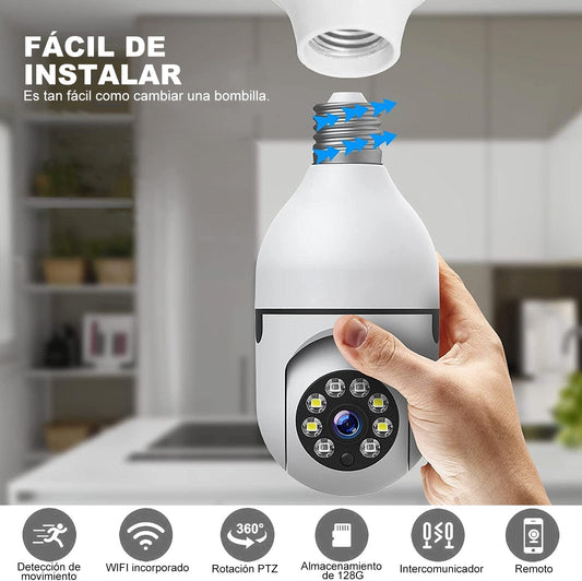 Foco Camara De Seguridad Con Wifi