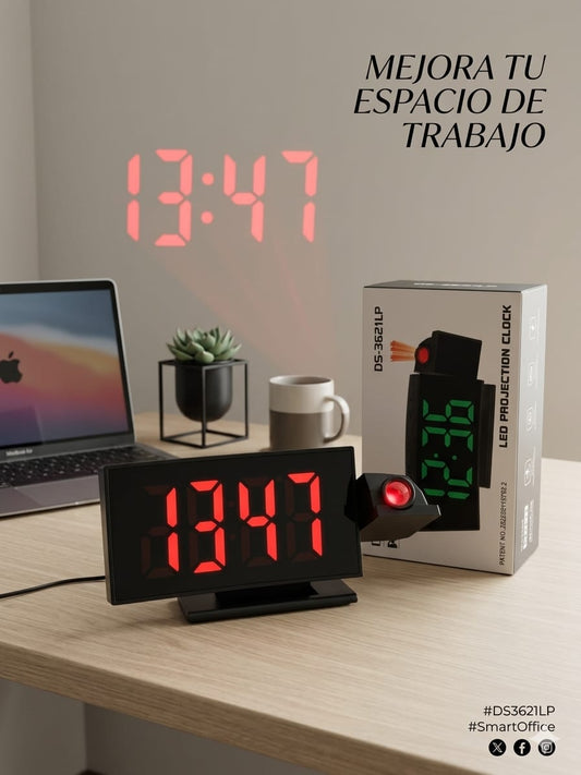Reloj Digital Con Proyector De Hora Temp