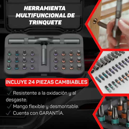 24 Piezas Destornillador de Trinquete Magnetico en forma T™
