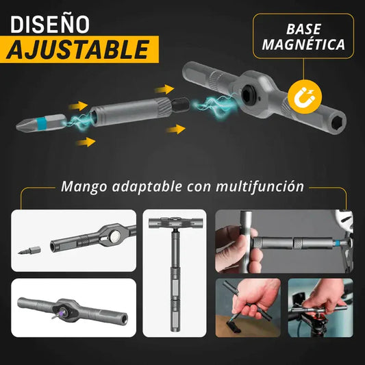 24 Piezas Destornillador de Trinquete Magnetico en forma T™