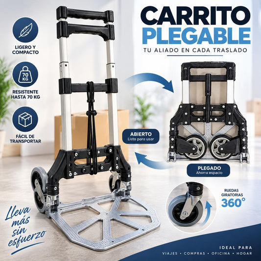 Carrito Plegable De Carga Y Equipaje 70 kg